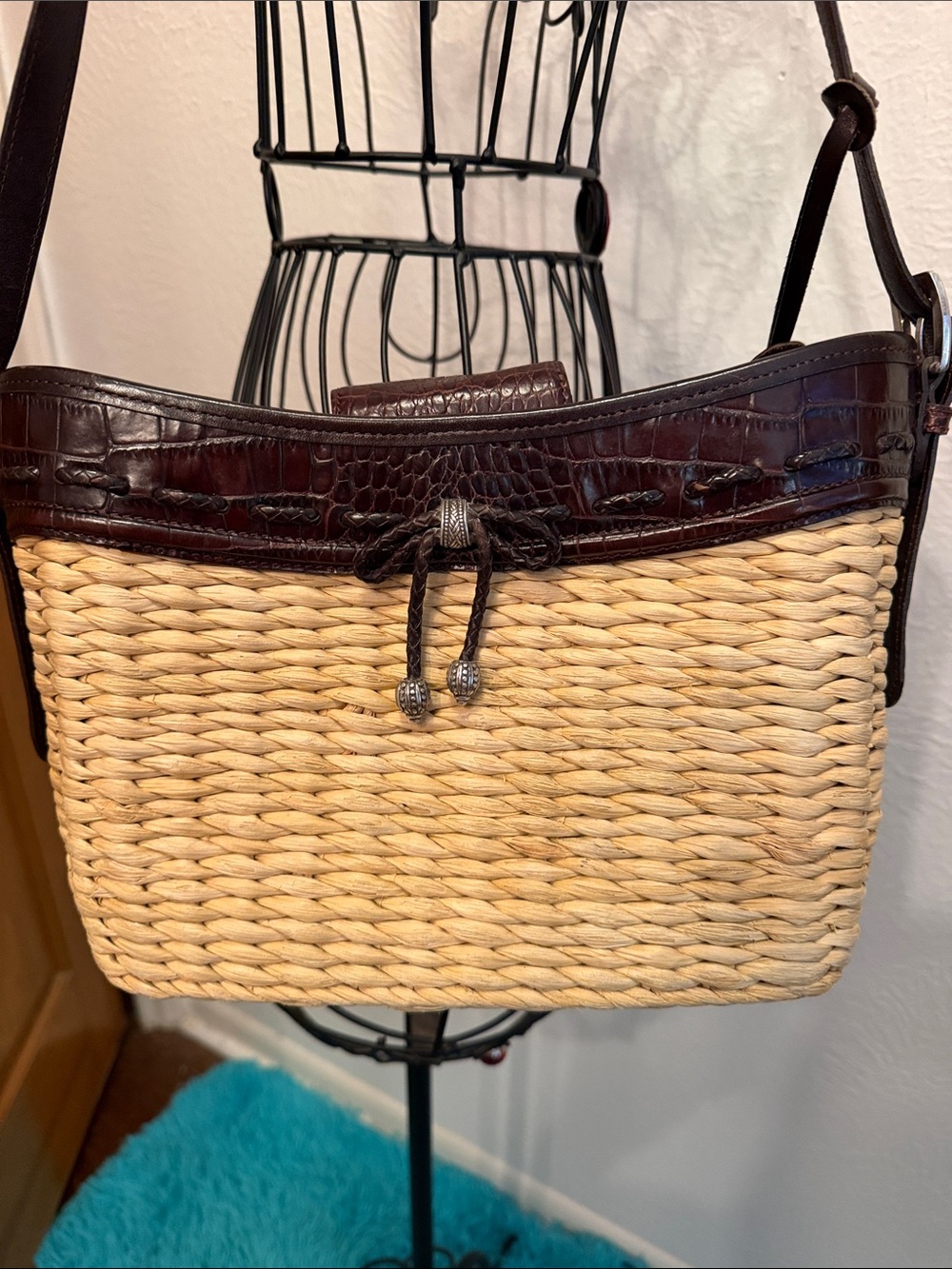๐จโ๐พ๐จโ๐พ๐จโ๐พBOGOHO๐จโ๐พ๐จโ๐พ๐จโ๐พBrighton Straw Shoulder Bag with Dark Brown Leather Trim